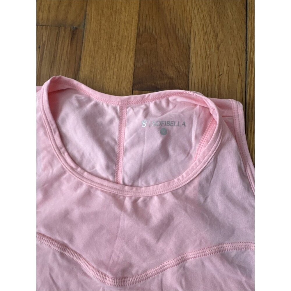 Sofibella Women's Bella Lite 50 UPF Keyhole Back Active Tank Top Pink Size M - Picture 4 of 5